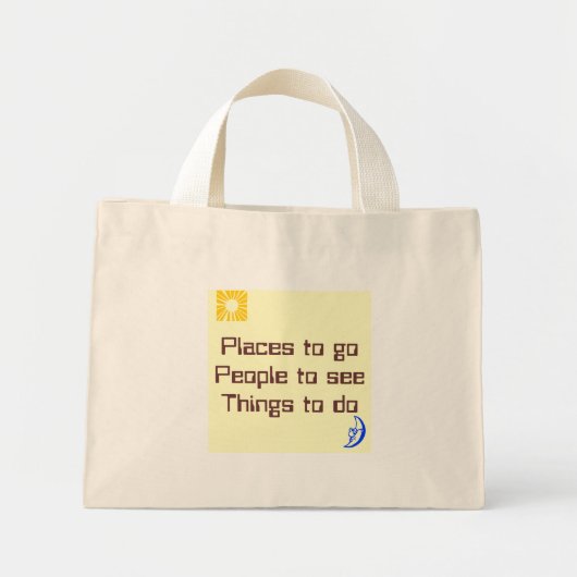 Plaatsen om mensen te bezoeken om dingen te doen mini tote bag (Voorkant)