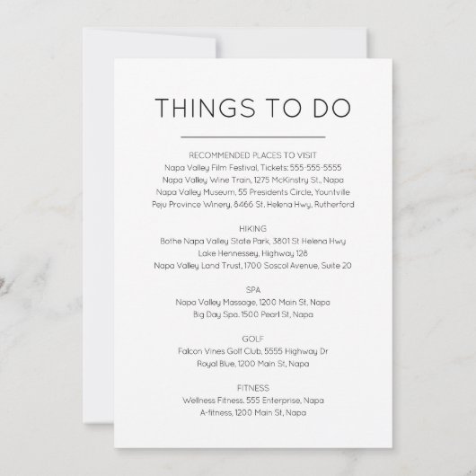 Plaatsen om te eten en Dingen om kaart te doen (Achterkant)