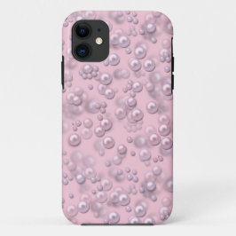 Plaatsers van wit-roze parels op roze fluweel Case-Mate iPhone case