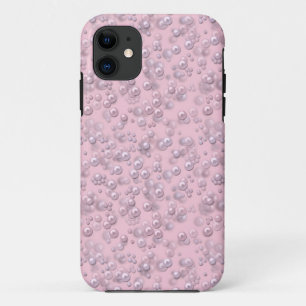 Plaatsers van wit-roze parels op roze fluweel Case-Mate iPhone case