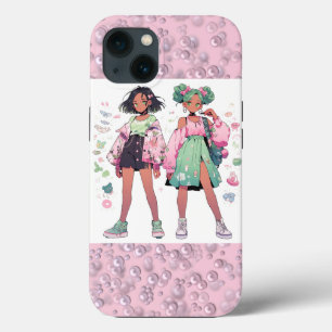 Plaatsers van wit-roze parels op roze fluweel Case-Mate iPhone case