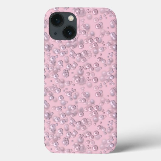 Plaatsers van wit-roze parels op roze fluweel Case-Mate iPhone case (Achterkant)