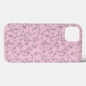 Plaatsers van wit-roze parels op roze fluweel Case-Mate iPhone case (Achterkant (horizontaal))