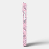 Plaatsers van wit-roze parels op roze fluweel Case-Mate iPhone case (Achterkant / Links)
