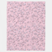 Plaatsers van wit-roze parels op roze fluweel fleece deken (Voorkant)