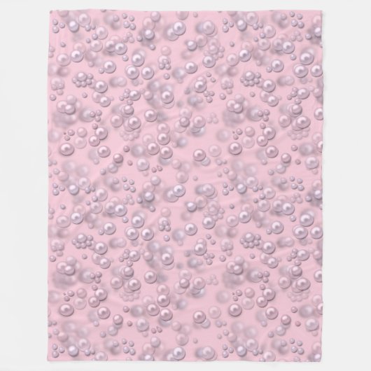 Plaatsers van wit-roze parels op roze fluweel fleece deken (Voorkant)