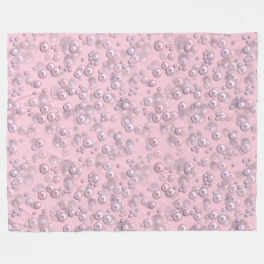 Plaatsers van wit-roze parels op roze fluweel fleece deken (Voorkant (Horizontaal))