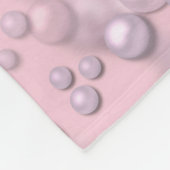 Plaatsers van wit-roze parels op roze fluweel fleece deken (Hoek)