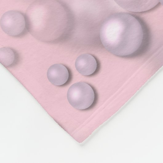 Plaatsers van wit-roze parels op roze fluweel fleece deken (Hoek)