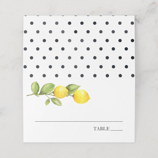 Plaatshouderkaartjes met citroen hoofdpersoon plaatskaartje (Buitenkant ongevouwen)