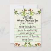 Plaatsingskaarten  bedankkaart (Voorkant)