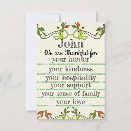 Plaatsingskaarten bedankkaart (Voorkant)