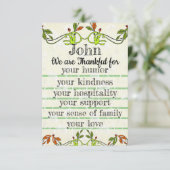 Plaatsingskaarten  bedankkaart (Staand voorkant)