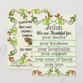 Plaatsingskaarten  bedankkaart (Voorkant / Achterkant)