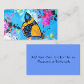 Plaatskaart roze en blauwe vlinder plaatskaartje (Voorkant / Achterkant)