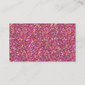 Plaatskaart roze, zilveren glitter Snowflakes Plaatskaartje (Achterkant)
