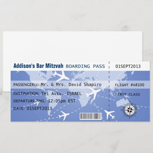 Plaatskaart voor instapkaarten (Voorkant / Achterkant)