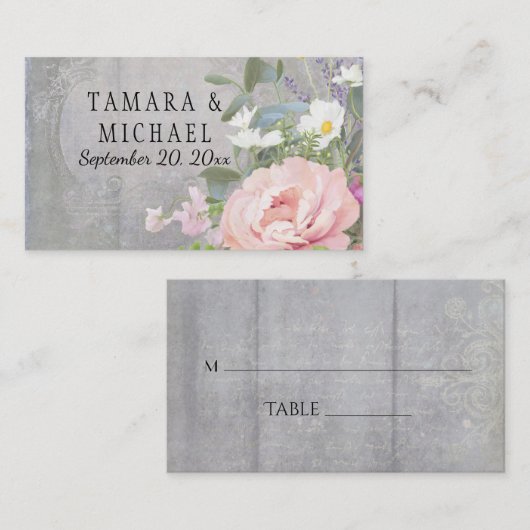 Plaatskaart Vrijgezellenfeest Wood Rustic Floral P Plaatskaartje (Voorkant / Achterkant)