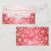 Plaatskaarten met rode en witte sneeuwvlokken plaatskaartje (Voorkant / Achterkant)