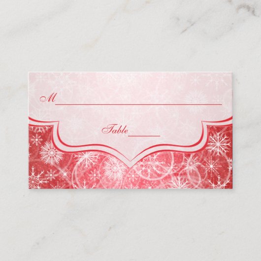 Plaatskaarten met rode en witte sneeuwvlokken plaatskaartje (Voorkant)
