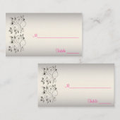 Plaatskaarten roze, zwart en zilver plaatskaartje (Voorkant / Achterkant)