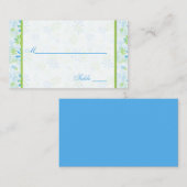 Plaatskaarten van kalkgroen en blauw Floral Plaatskaartje (Voorkant / Achterkant)