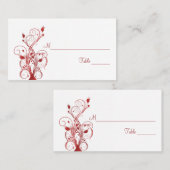 Plaatskaarten van rode en witte Floral Plaatskaartje (Voorkant / Achterkant)