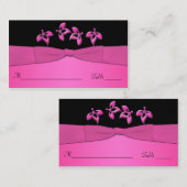 Plaatskaarten van zwarte en roze Floral Plaatskaartje (Voorkant / Achterkant)