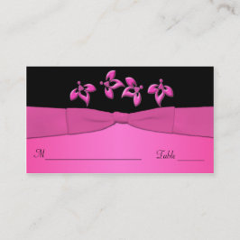 Plaatskaarten van zwarte en roze Floral Plaatskaartje