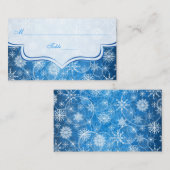 Plaatskaarten voor blauwe en witte sneeuwvlokken plaatskaartje (Voorkant / Achterkant)