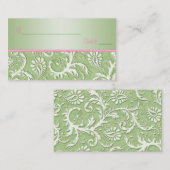 Plaatskaarten voor groene en roze Damask Plaatskaartje (Voorkant / Achterkant)
