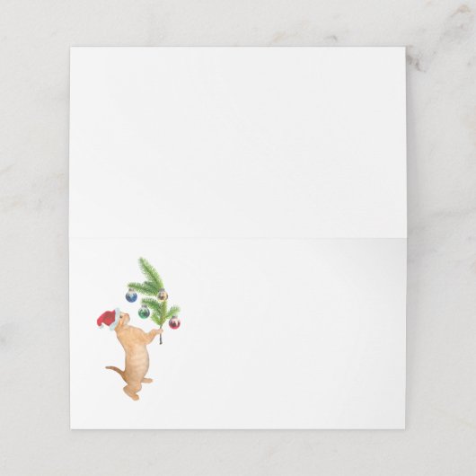 Plaatskaarten voor kerstmis Kitten Plaatskaartje (Buitenkant ongevouwen)