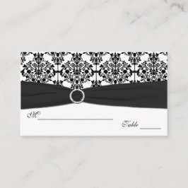 Plaatskaarten voor zwart-wit Damask Plaatskaartje