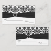 Plaatskaarten voor zwart-wit Damask Plaatskaartje (Voorkant / Achterkant)