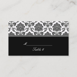 Plaatskaarten voor zwart-wit Damask Plaatskaartje