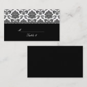 Plaatskaarten voor zwart-wit Damask Plaatskaartje (Voorkant / Achterkant)