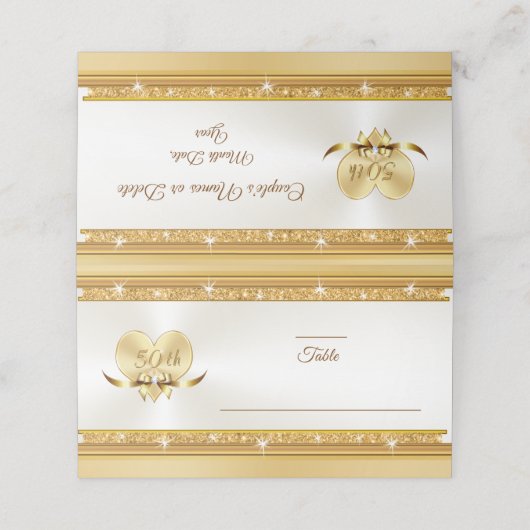 Plaatsnaamkaarten 50e trouwdag jubileum plaatskaartje (Buitenkant ongevouwen)