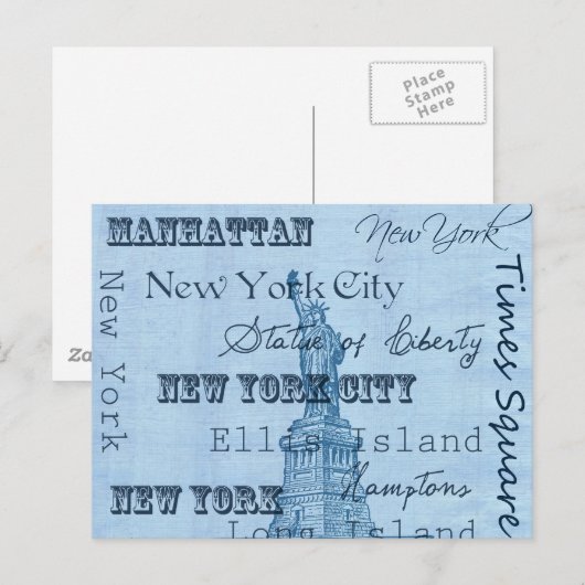 Plaatst New York Briefkaart (Voorkant / Achterkant)