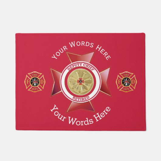 Plaatsvervangend brandweerhoofd 4 bule Aangepast Deurmat (Voorkant)