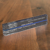 Plaatsvervangend sheriff Badge politievlag Thin Bl Naambordje (Zijkant)