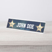 Plaatsvervangend Sheriff Desk Naam Bord Bureau Naambordje (Voorkant)