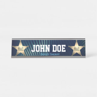 Plaatsvervangend Sheriff Desk Naam Bord Bureau Naambordje