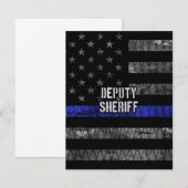 Plaatsvervangend Sheriff Distress Flag Bedankkaart (Voorkant / Achterkant)