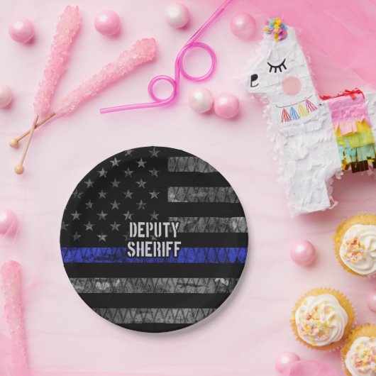 Plaatsvervangend Sheriff Distress Flag Papieren Bordje (Feest)