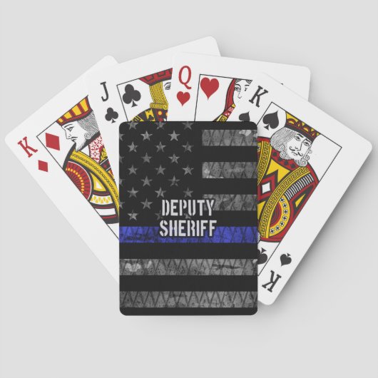 Plaatsvervangend Sheriff Distress Flag Pokerkaarten (Achterkant)