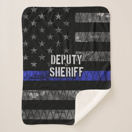 Plaatsvervangend Sheriff Distress Flag Sherpa Deken (Voorkant)