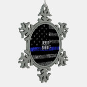 Plaatsvervangend Sheriff Distress Flag Tin Sneeuwvlok Ornament (Links)