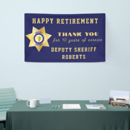 Plaatsvervangend sheriff Happy Retirement Party Spandoek