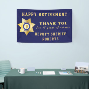 Plaatsvervangend sheriff Happy Retirement Party Spandoek