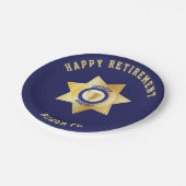 Plaatsvervangend sheriff pensioen partij gouden st papieren bordje (Gekanteld)